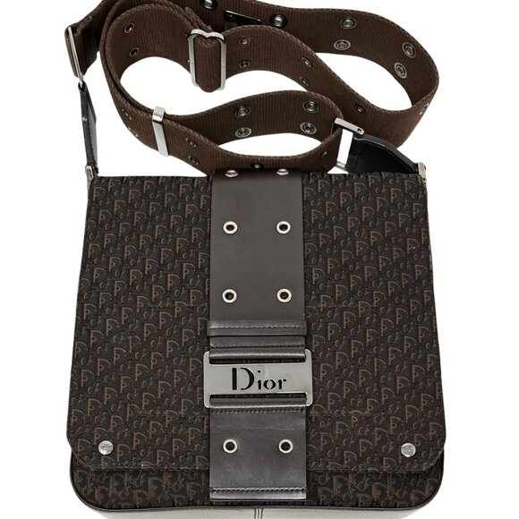 Christian Dior Vintage 2002 Trotter Monogram Shoulder Bag Brown Canvas  [105273] - Picture 5 of 12